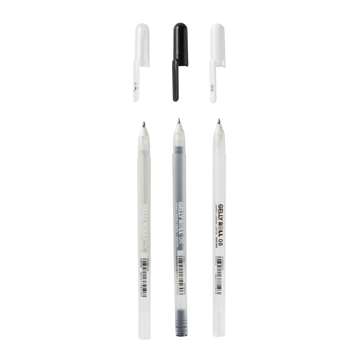 SAKURA Gelly Gel Pens, Set of 3 (Clear, Black, White)