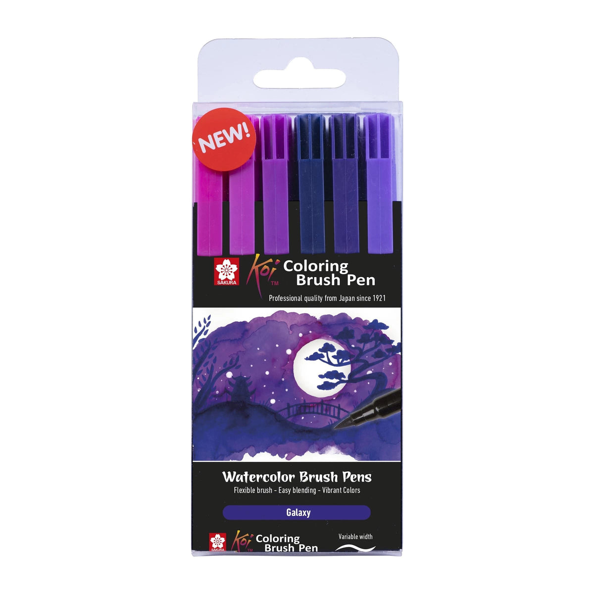 SAKURA Koi Galaxy Watercolor Brush Pens, Set of 6