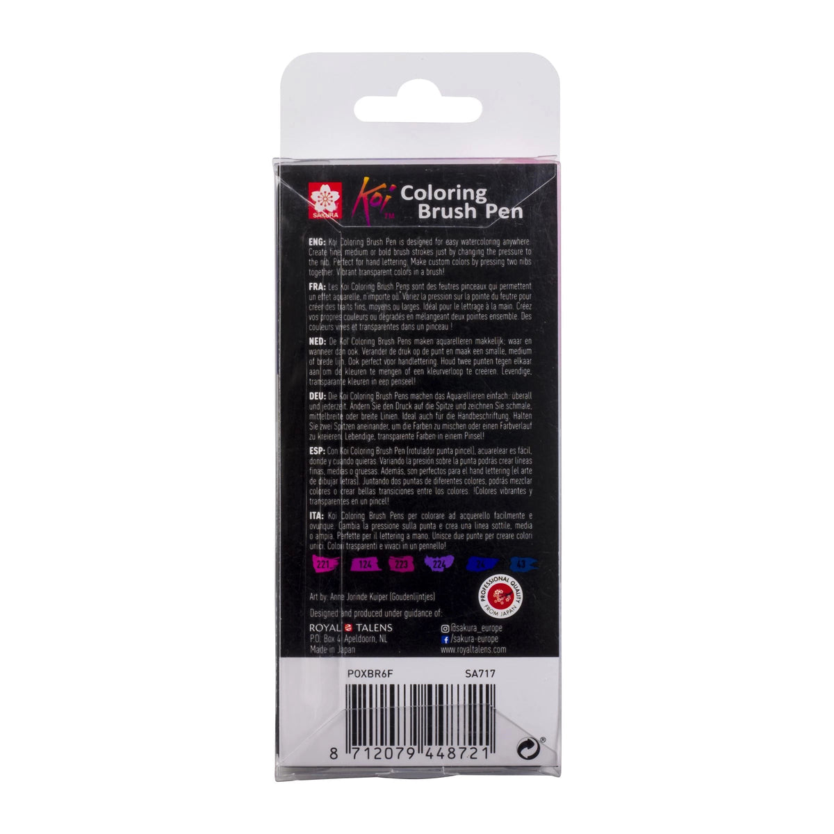 SAKURA Koi Galaxy Watercolor Brush Pens, Set of 6