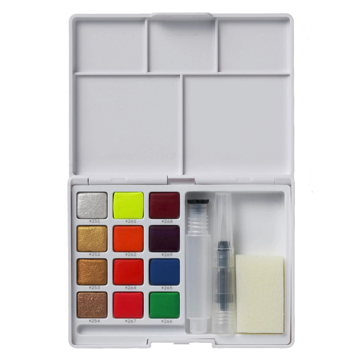 Sakura Koi Metallic Watercolors Set of 12 with Water Brush