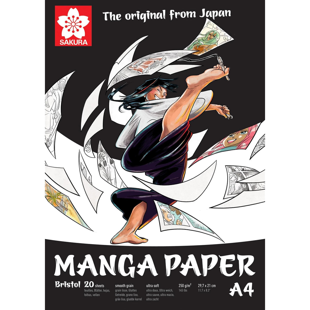 SAKURA Manga Pad, 250 g/m², A5–A3, 20 Sheets