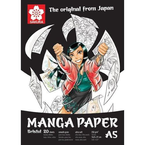 SAKURA Manga Pad, 250 g/m², A5–A3, 20 Sheets