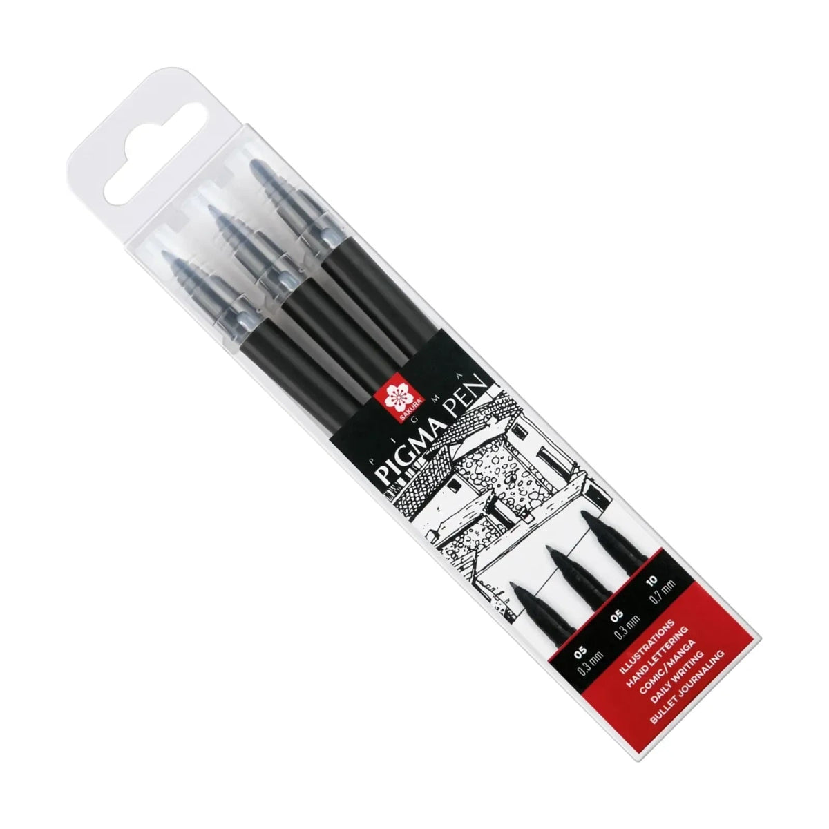 Sakura Pigma Black Technical Pens Set of 3