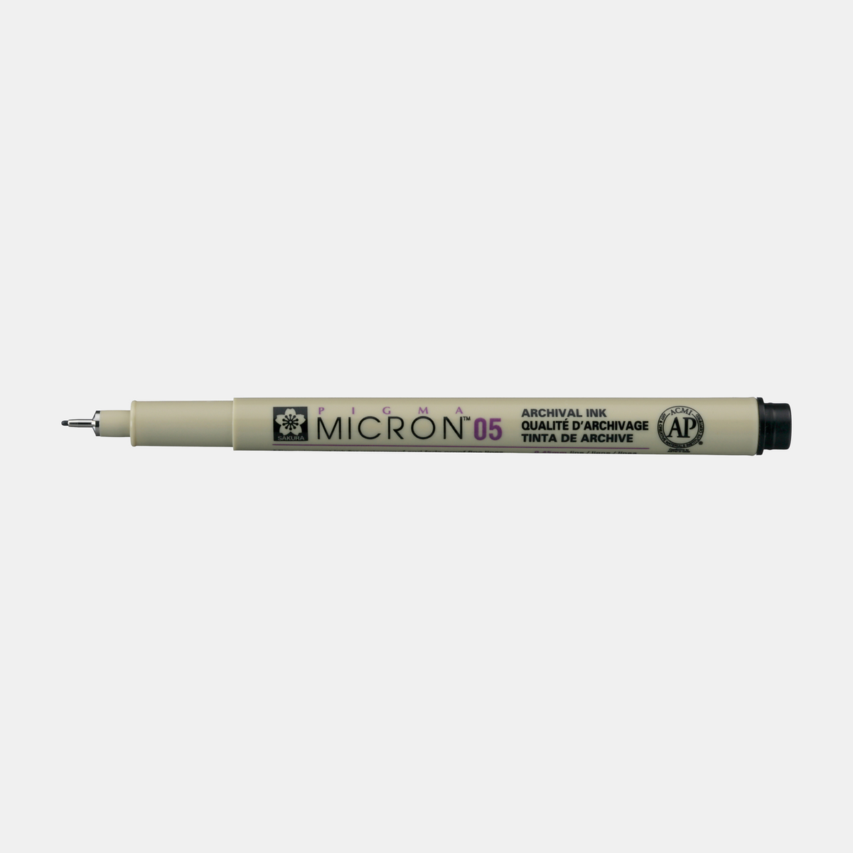 Sakura Pigma Micron 05 Fineliner, 0.45 mm, Set of 6 Colors – Black