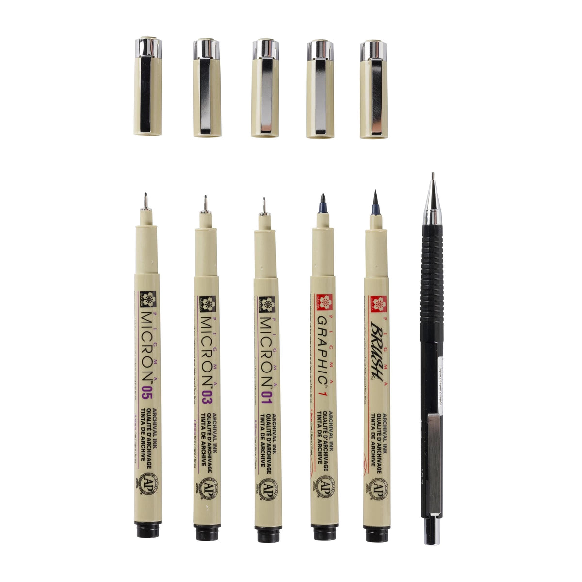 Sakura Pigma Micron Manga Technical Pens Set of 6, Black