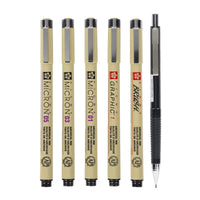 Sakura Pigma Micron Manga Technical Pens Set of 6, Black