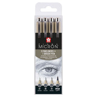 Sakura Pigma Micron Set of 3 Fineliners and Brush Pen, image 1