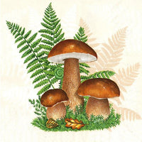 Салфетка за декупаж Boletus with Leaves of Fern - 1 брой — изображение 1