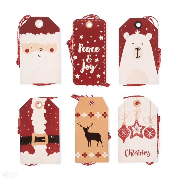 Santa Christmas Tags for Decorating, Set of 24
