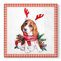 Santa Puppy Decoupage Napkins - 1 pc