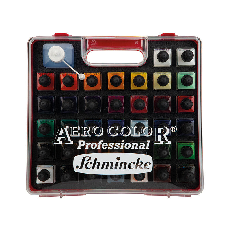 Schmincke AERO COLOR plastic set, 37 x 28 ml + AERO CLEAN RAPID