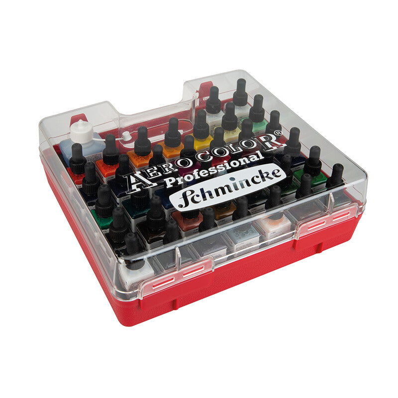 Schmincke AERO COLOR plastic set, 37 x 28 ml + AERO CLEAN RAPID
