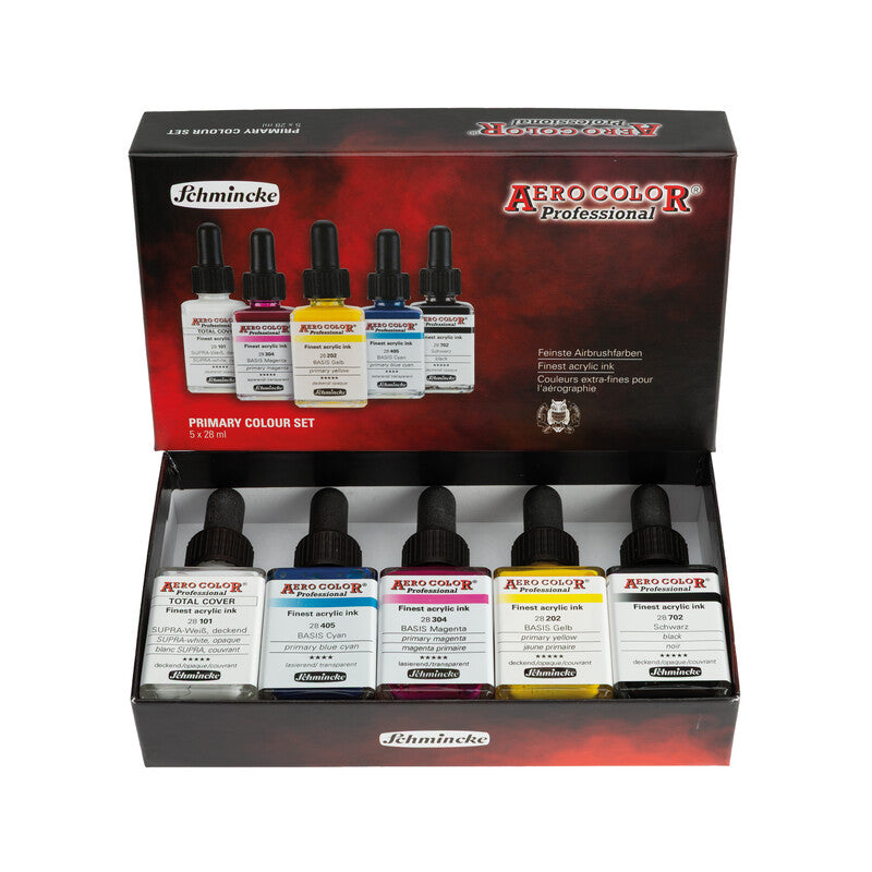 Schmincke AERO COLOR Paint Set, 5 x 28 ml, Primary Colors