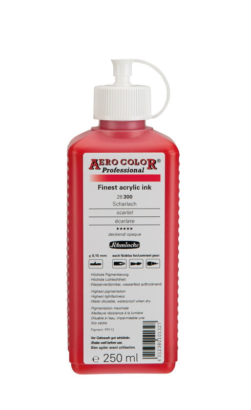 Schmincke AERO COLOR Professional Acrylic Ink 250 ml – 300 Scarlet
