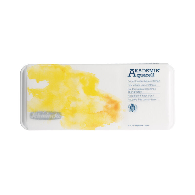 Schmincke AKADEMIE Aquarell Watercolor Set in Plastic Box – 9 x 1/2 Pans