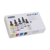 Schmincke AQUA DROP Liquid Watercolor Set - 5 x 30 ml (Primary Colors) + Opaque White