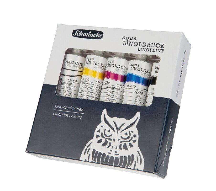 Schmincke aqua-LINOPRINT Linocut Ink Set, 5 x 20 ml