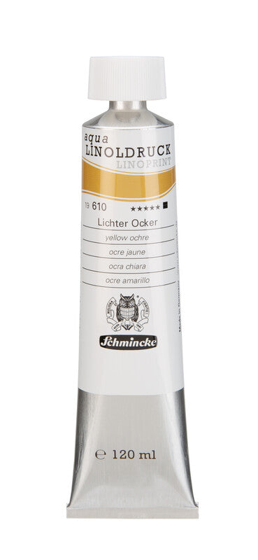 Schmincke aqua-LINOPRINT Linocut Paints 120 ml – 610 Yellow Ochre