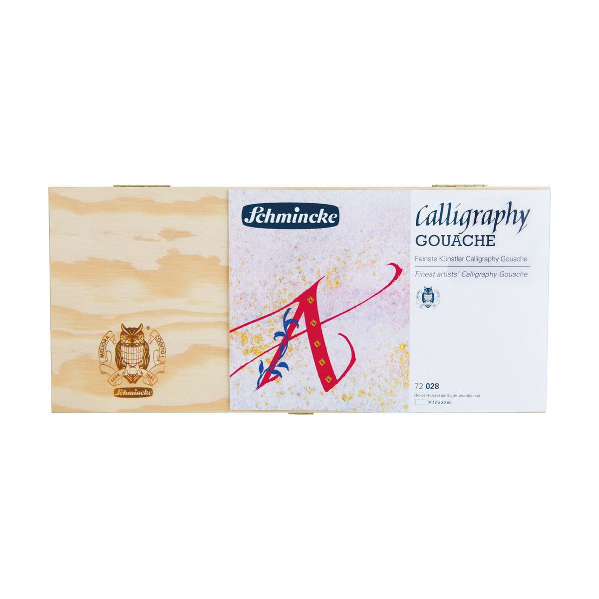 Schmincke Calligraphy Gouache Set in Wooden Box 12 x 20 ml