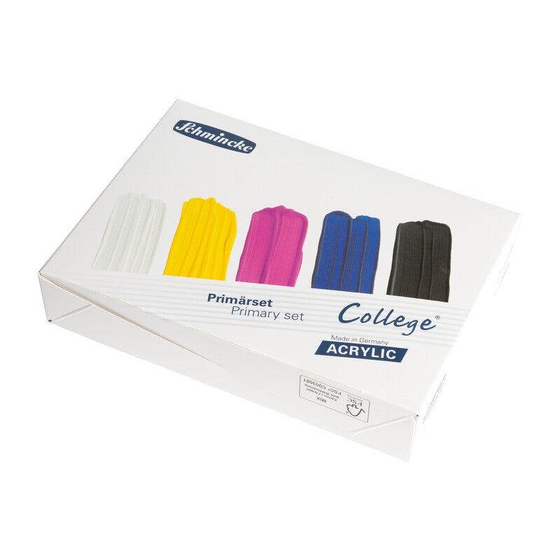 Schmincke College Acrylic Paint Set – 5 x 75 ml, Primary Colors