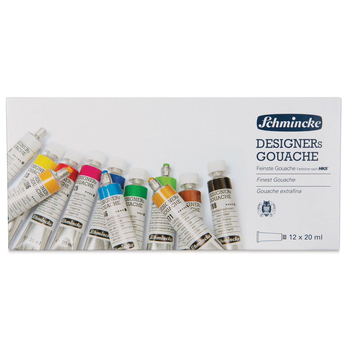 Schmincke DESIGNERs Gouache Gouache Paints in a Cardboard Set, 12 x 20 ml