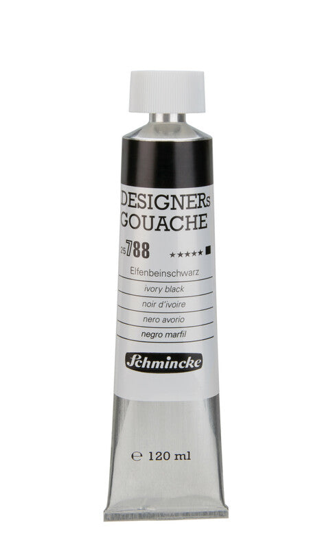 Schmincke Designers Gouache Paint 120 ml – 788 Ivory Black