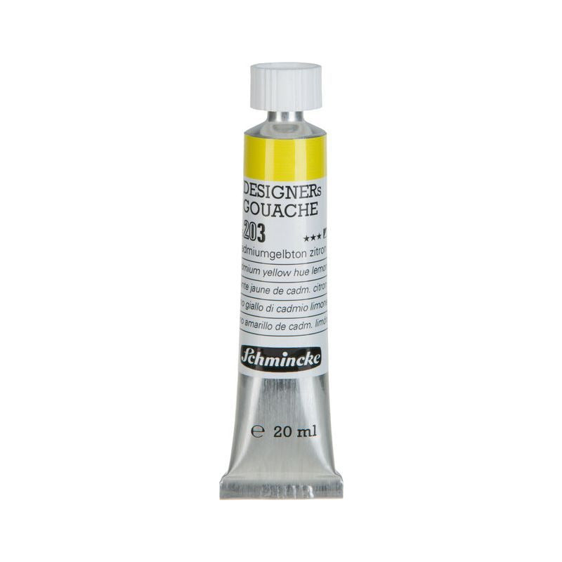 Schmincke Designers Gouache Paint 20 ml – 203 Cadmium yellow hue lemon