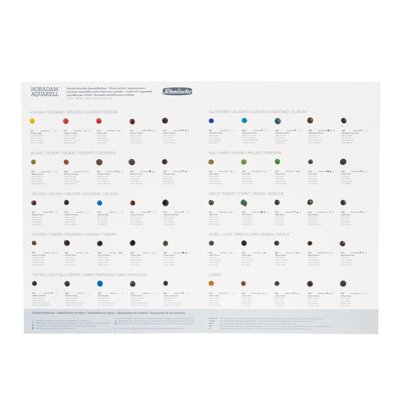 Schmincke HORADAM Aquarell Super Granulation Dot Card, 50 Colors