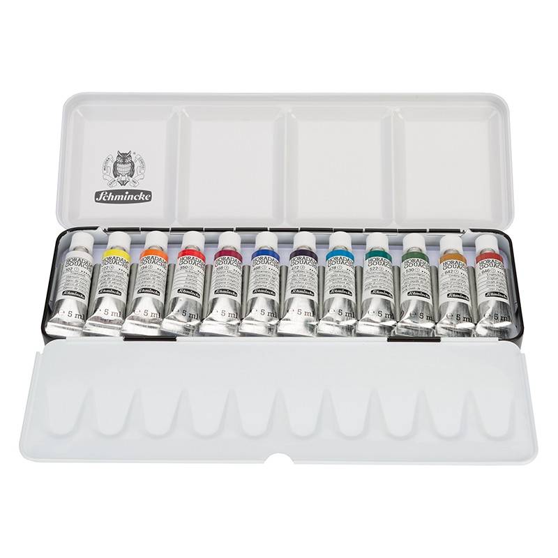 Schmincke HORADAM Gouache set 12 x 5 ml in metal box