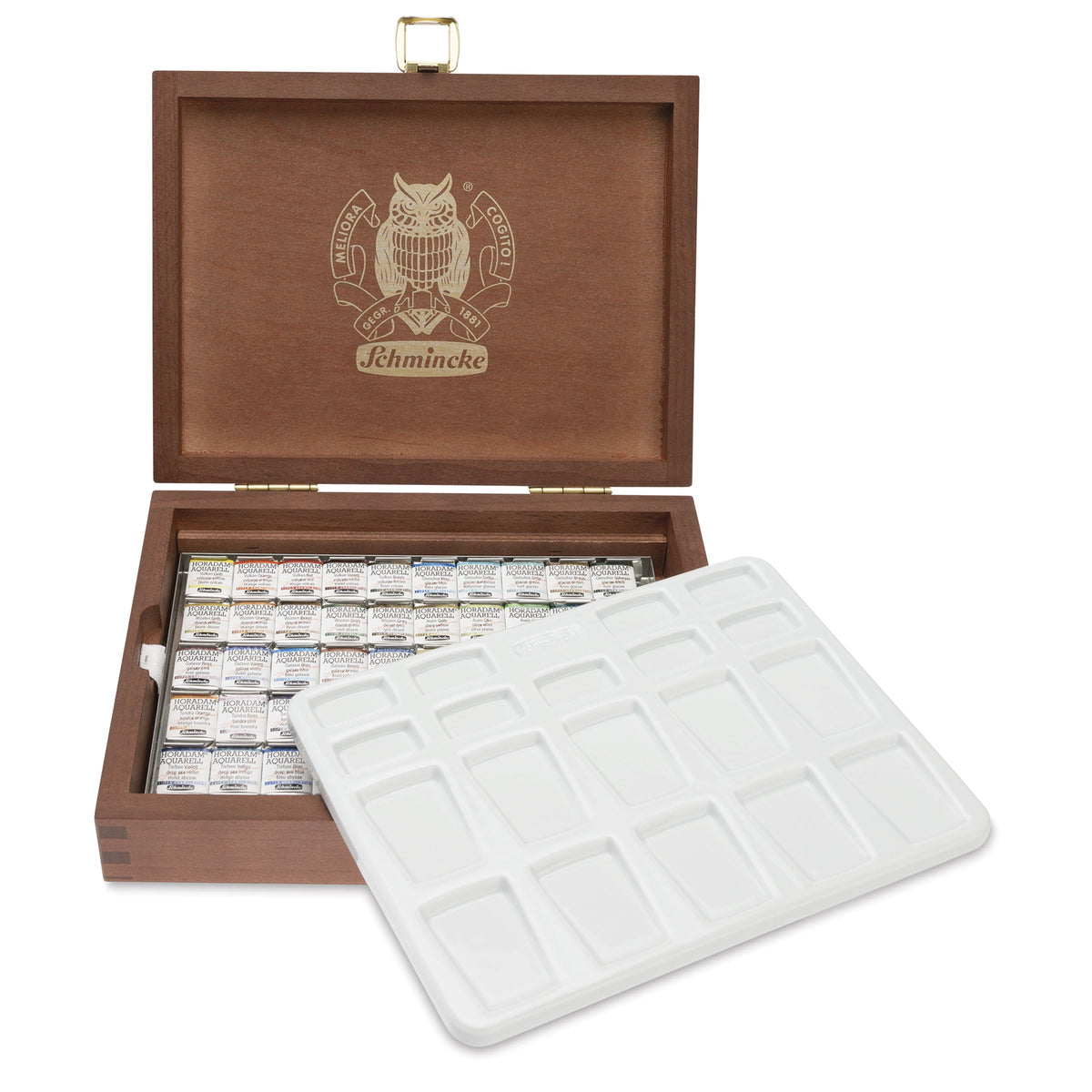 Schmincke HORADAM Super Granulation Watercolor Wooden Set – 50 x 1/2 Pan