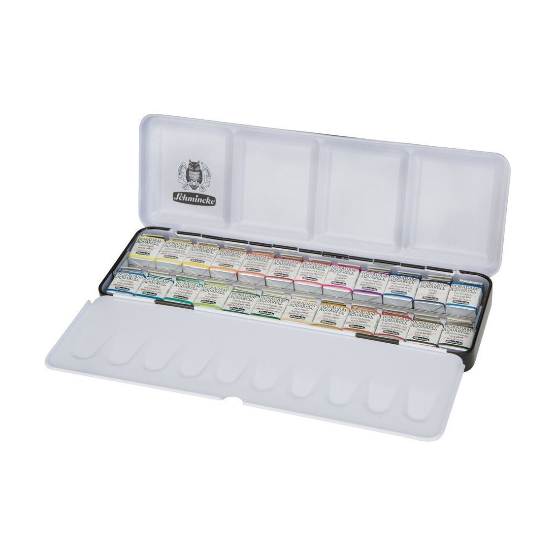 Schmincke HORADAM Watercolor Paint Set in Metal Box, 24 x 1/2 Pans