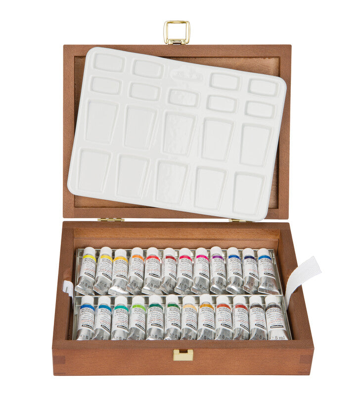 Schmincke HORADAM Watercolor Set in Wooden Box, 24 x 5 ml