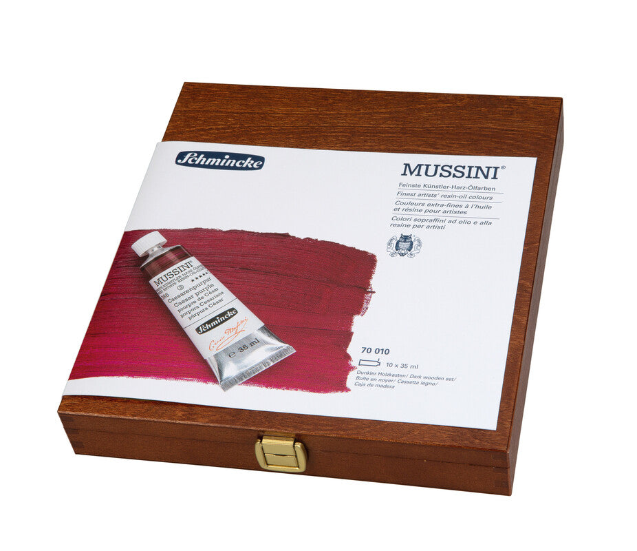 Schmincke - MUSSINI Oil Color Set 10 x 35 ml in Wooden Box