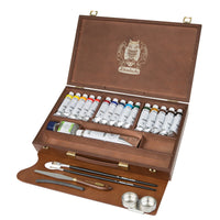 Schmincke NORMA Professional Oil Color Set in Wooden Box 15 x 35 ml + White 120 ml