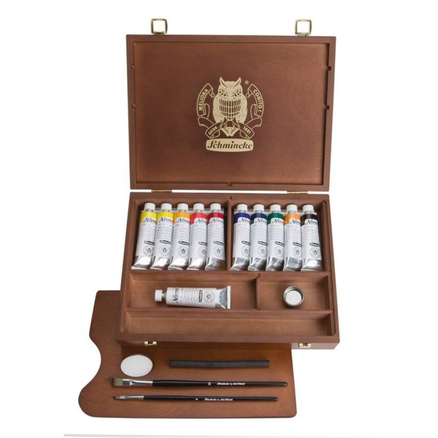 Schmincke NORMA Professional Oil Colors Wooden Box Set 11 x 35 ml