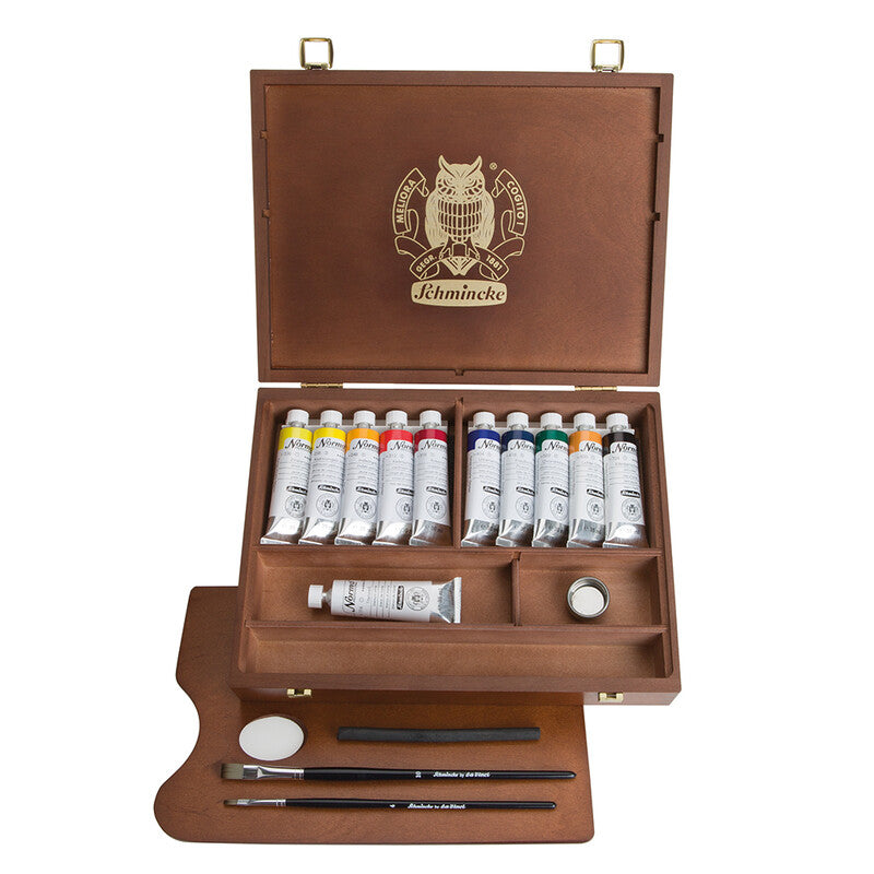 Schmincke NORMA Professional Oil Colors Wooden Box Set 11 x 35 ml