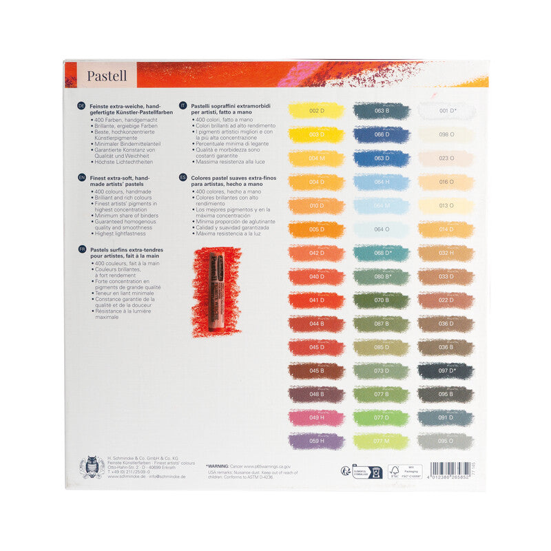 Schmincke Pastel Set in Cardboard Box, Set of 45, Various Colors