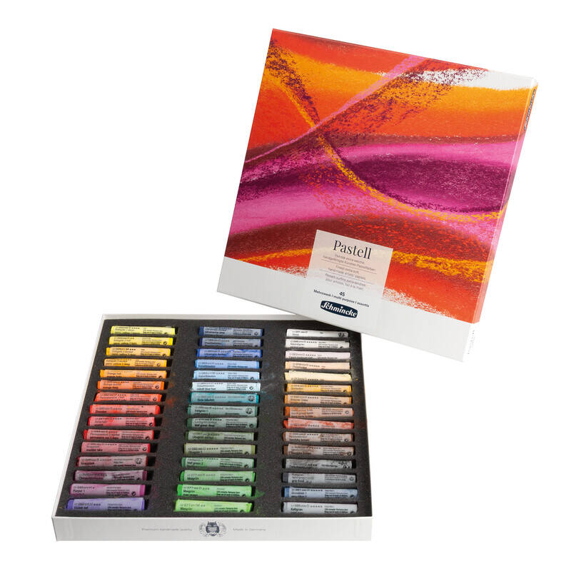 Schmincke Pastel Set in Cardboard Box, Set of 45, Various Colors