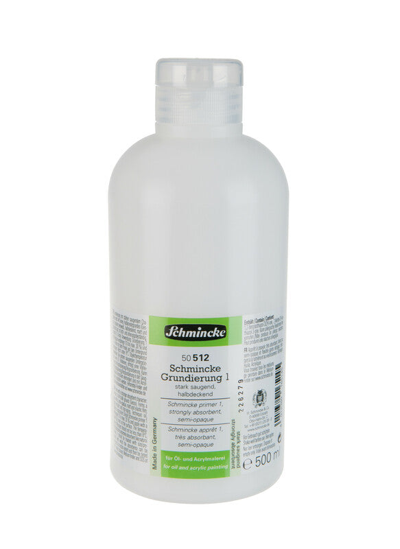 Schmincke Primer 1, Strongly Absorbent Gesso Primer, 500 ml