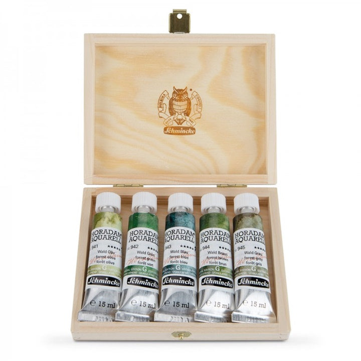 Schmincke Super Granulation Watercolor Paint Set in Tubes, Set of 5 x 15 ml