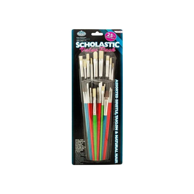 School Brushes with Synthetic and Natural Bristles - Set of 25