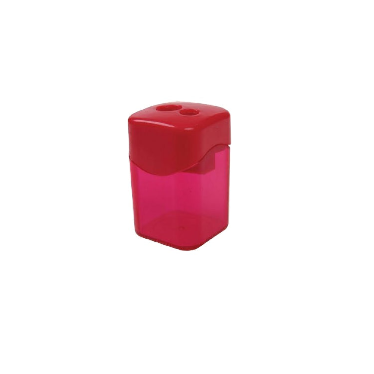 School Double Metal Pencil Sharpener with Container | various colors