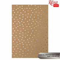 Scrapbooking Paper with Metallic Elements A4, Silver hearts
