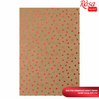 Scrapbooking Paper with Metallic Elements A4, Red hearts