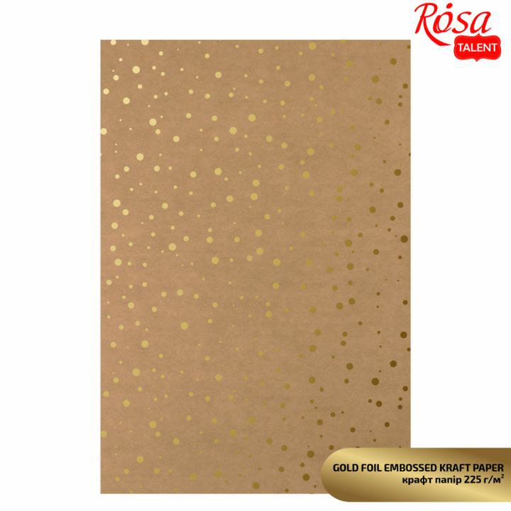 Scrapbooking Paper with Metallic Elements A4, golden dots
