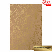 Scrapbooking Paper with Metallic Elements A4, Gold polygon