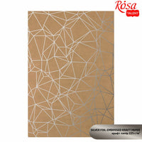Scrapbooking Paper with Metallic Elements A4, Silver polygon
