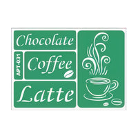 Self-Adhesive Coffee Stencil 18.5 x 13 cm