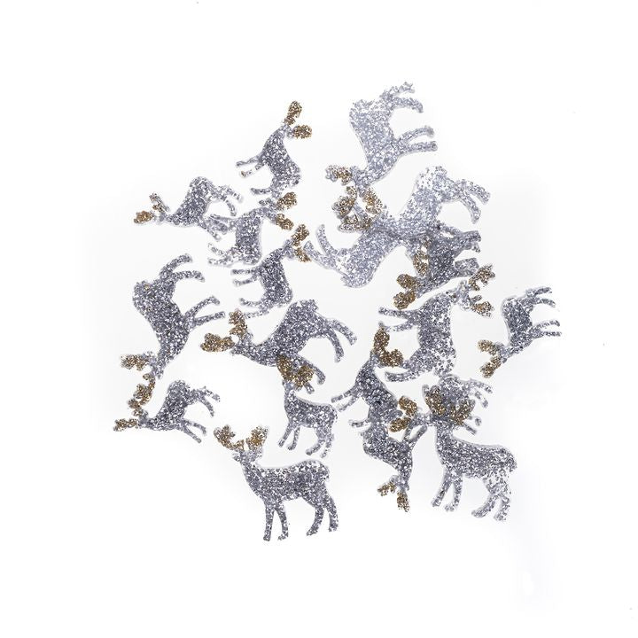 Self-Adhesive Reindeer with Glitter, 20 pcs