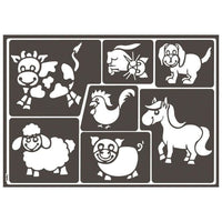 Self-Adhesive Stencil Fun Animals A3